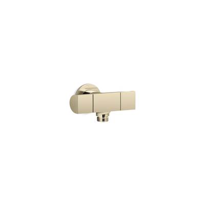 Exhale Wall-mount handshower holder with supply elbow and volume control - Vibrant French Gold