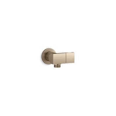 Exhale Wall-mount handshower holder with supply elbow and check valve - Vibrant Brushed Bronze