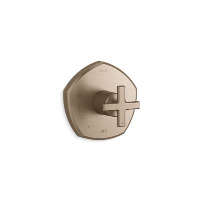 Kohler Occasion Rite-temp Valve Trim with Cross Handle - Vibrant Brushed Bronze