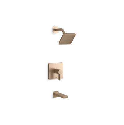 Kohler Parallel Rite-temp Bath and Shower Trim Kit, 1.75 Gpm - Vibrant Brushed Bronze