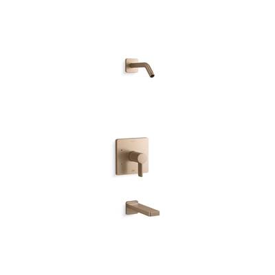Kohler Parallel Rite-temp Bath and Shower Trim Kit, Without Showerhead - Vibrant Brushed Bronze