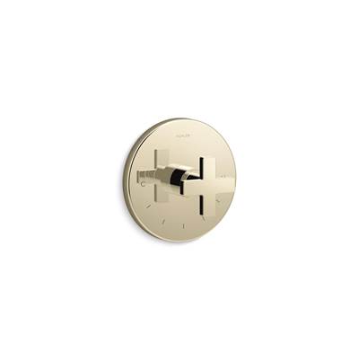 Composed MasterShower temperature control valve trim with cross handle