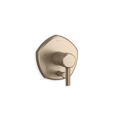 Kohler Occasion Rite-temp Valve Trim with Push-button Diverter and Lever Handle - Vibrant Brushed...