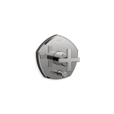 Kohler Occasion Rite-temp Valve Trim with Push-button Diverter and Cross Handle - Vibrant Titanium