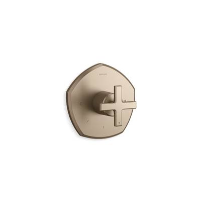 Kohler Occasion Mastershower Temperature Control Valve Trim with Cross Handle - Vibrant Brushed...
