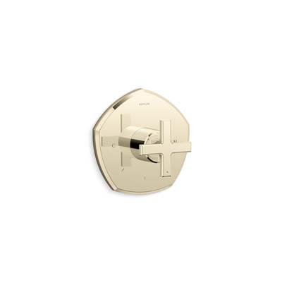 Kohler Occasion Mastershower Temperature Control Valve Trim with Cross Handle - Vibrant French Gold