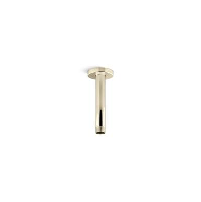 Kohler Statement 6'' ceiling-mount single-function rainhead arm and flange - Vibrant French Gold