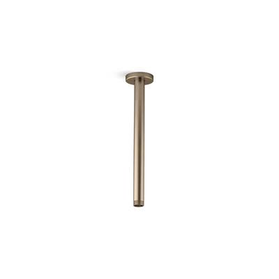 Kohler Statement 12'' ceiling-mount single-function rainhead arm and flange - Vibrant Brushed Bronze