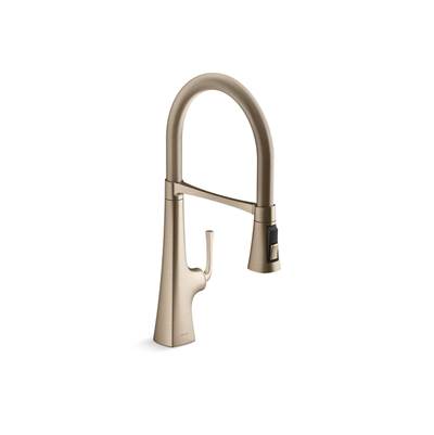 Graze Semi-professional kitchen sink faucet with three-function sprayhead - Vibrant Brushed Bronze