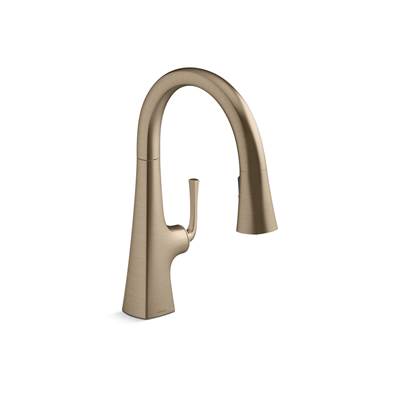 Graze Pull-down kitchen sink faucet with three-function sprayhead - Vibrant Brushed Bronze