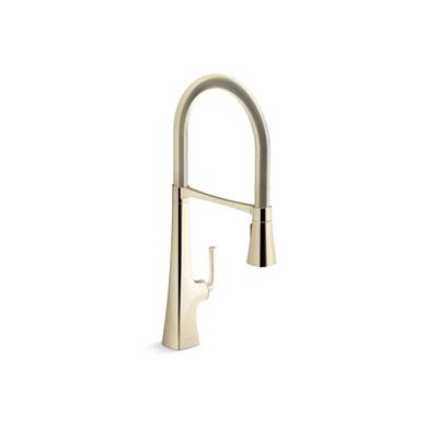 Graze Semi-professional kitchen sink faucet with three-function sprayhead - Vibrant French Gold