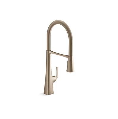 Graze Semi-professional kitchen sink faucet with three-function sprayhead - Vibrant Brushed Bronze