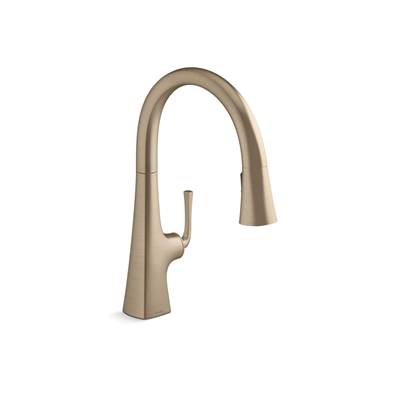 Graze Pull-down kitchen sink faucet with three-function sprayhead - Vibrant Brushed Bronze