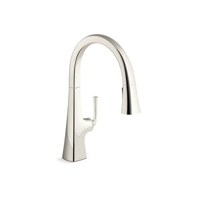 Graze Pull-down kitchen sink faucet with three-function sprayhead - Vibrant Polished Nickel