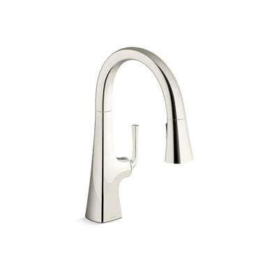 Graze Pull-down kitchen sink faucet with three-function sprayhead - Vibrant Polished Nickel