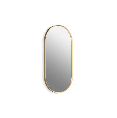 Essential 18'' x 36'' capsule framed mirror - Moderne Brushed Gold