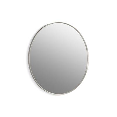 Essential 42'' round framed mirror - Brushed Nickel