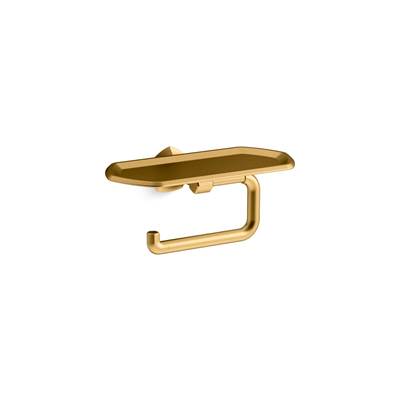 Kohler Occasion Toilet Paper Holder with Tray - Vibrant Brushed Moderne Brass