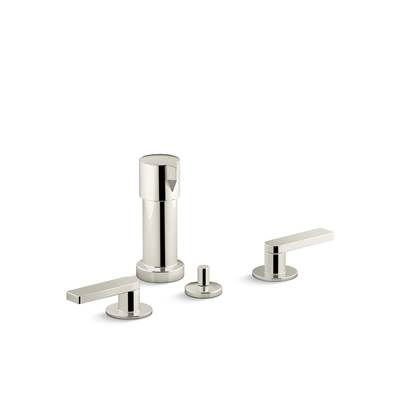 Composed Widespread bidet faucet with lever handles