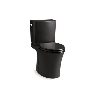 Kohler Veil Two-piece elongated toilet with skirted trapway, 1.28 gpf - Black