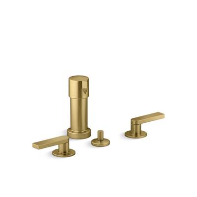 Composed Widespread bidet faucet with lever handles