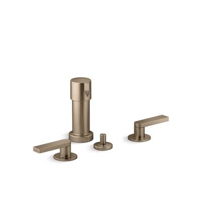 Composed Widespread bidet faucet with lever handles