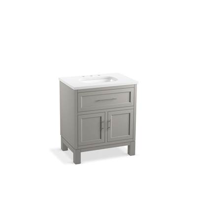 Kohler Quo 30'' bathroom vanity cabinet with sink and quartz top - Mohair Grey