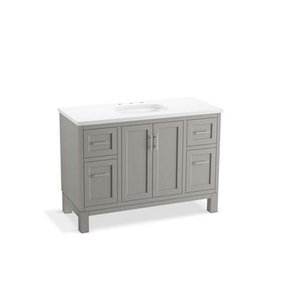 Kohler Quo 48'' bathroom vanity cabinet with sink and quartz top - Mohair Grey