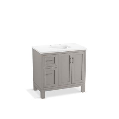 Kohler Quo 36'' bathroom vanity cabinet with sink and quartz top - Mohair Grey