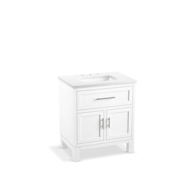 Kohler Quo 30'' bathroom vanity cabinet with sink and quartz top - White