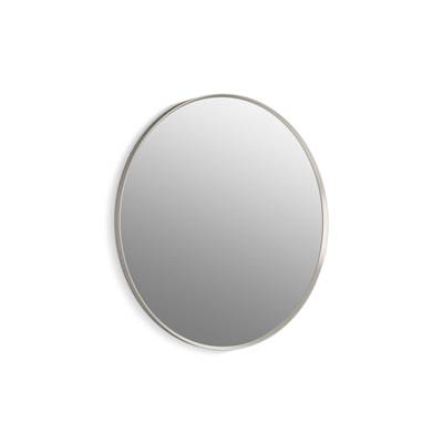 Essential 36'' round framed mirror - Brushed Nickel