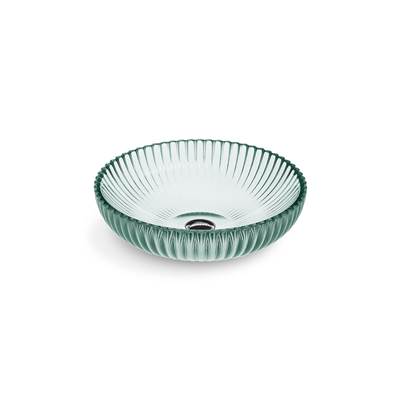 Kohler Salute 15'' round vessel bathroom sink, no overflow - Translucent Dew