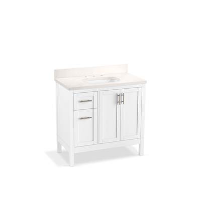 HadronE 36'' bathroom vanity cabinet with sink and quartz top - White