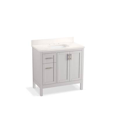 HadronE 36'' bathroom vanity cabinet with sink and quartz top - Atmos Grey