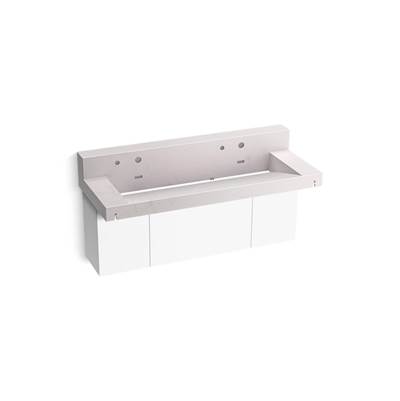 ConstellationE 60'' wall-mount trough lavatory system with backsplash