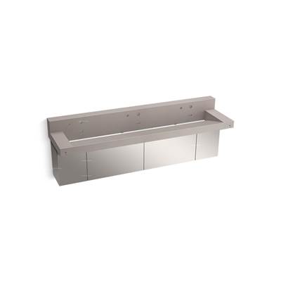 ConstellationE 90'' wall-mount trough lavatory system with backsplash
