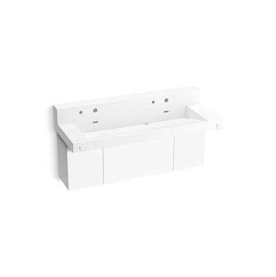 ConstellationE 60'' wall-mount trough lavatory system with backsplash