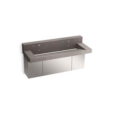 ConstellationE 60'' wall-mount trough lavatory system with backsplash