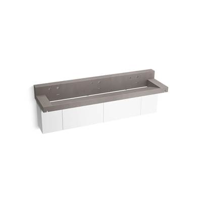 ConstellationE 90'' wall-mount trough lavatory system with backsplash