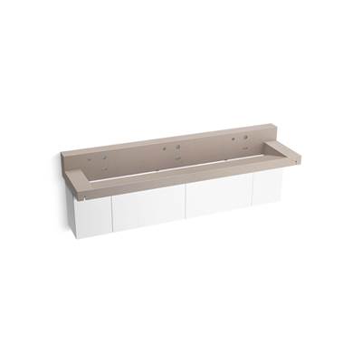 ConstellationE 90'' wall-mount trough lavatory system with backsplash