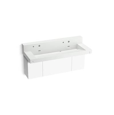 ConstellationE 60'' wall-mount trough lavatory system with backsplash