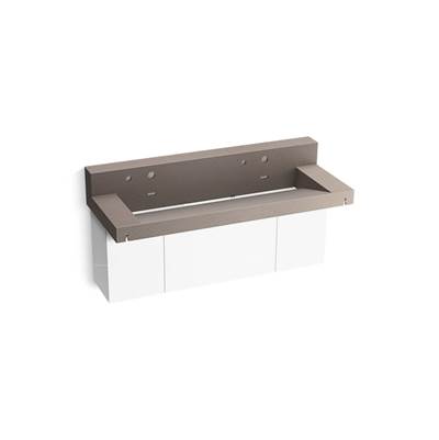 ConstellationE 60'' wall-mount trough lavatory system with backsplash