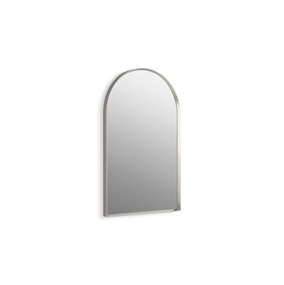 Essential 20'' x 32'' arched framed mirror - Brushed Nickel
