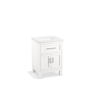 Kohler Quo 24'' bathroom vanity cabinet with sink and quartz top - White