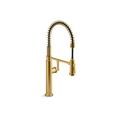 EdalynE by Studio McGee Semi-professional kitchen sink faucet with two-function sprayhead - Vibrant Brushed Moderne Brass