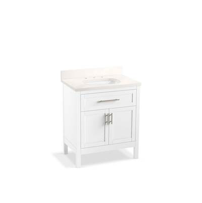 HadronE 30'' bathroom vanity cabinet with sink and quartz top - White