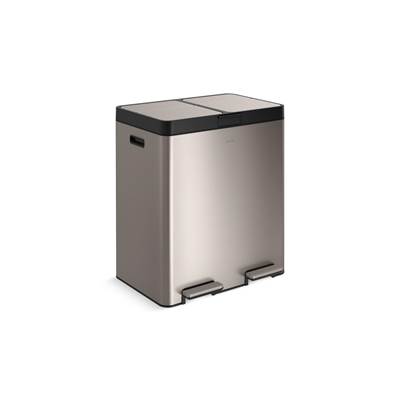 82-liter stainless steel dual-bin step trash can