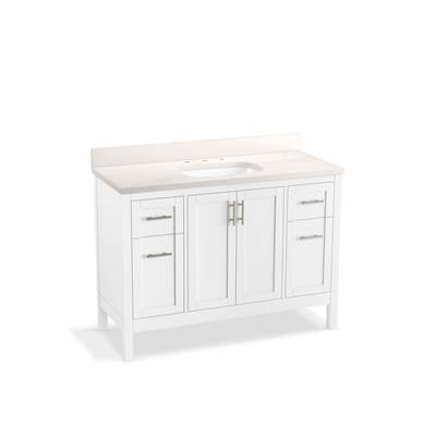 HadronE 48'' bathroom vanity cabinet with sink and quartz top - White