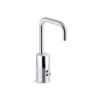 Gooseneck Touchless single-hole lavatory faucet with InsightE sensor technology and temperature mixer, AC-powered, less drain, 0.35 gpm - Polished Chrome