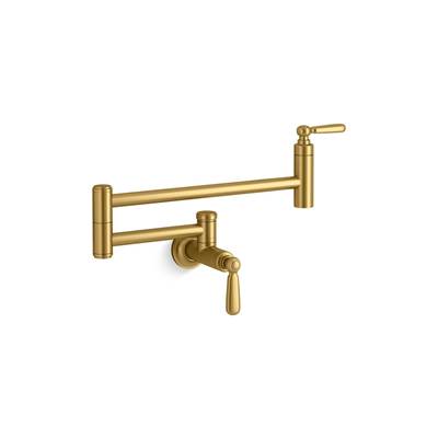 EdalynE by Studio McGee Wall-mount pot filler - Vibrant Brushed Moderne Brass